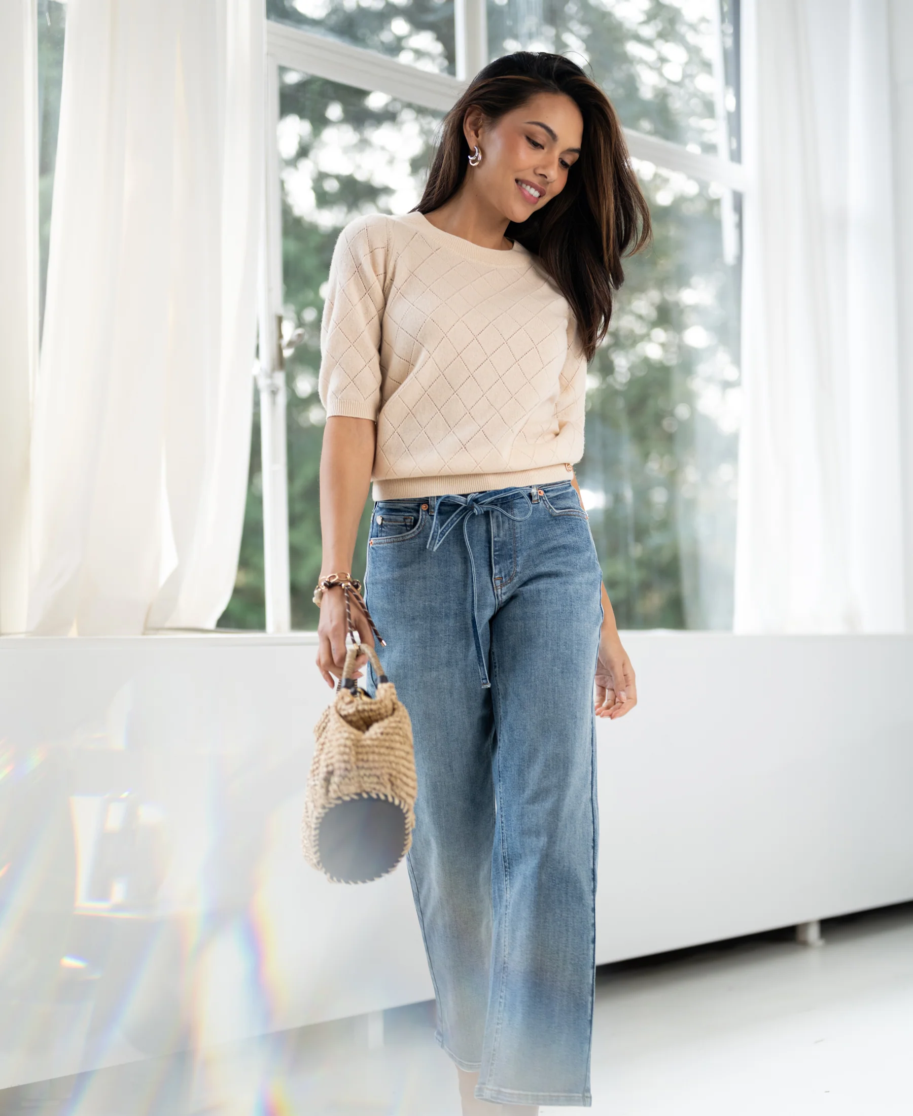 Cropped Jeans LE DEAN Light stone - Image 7